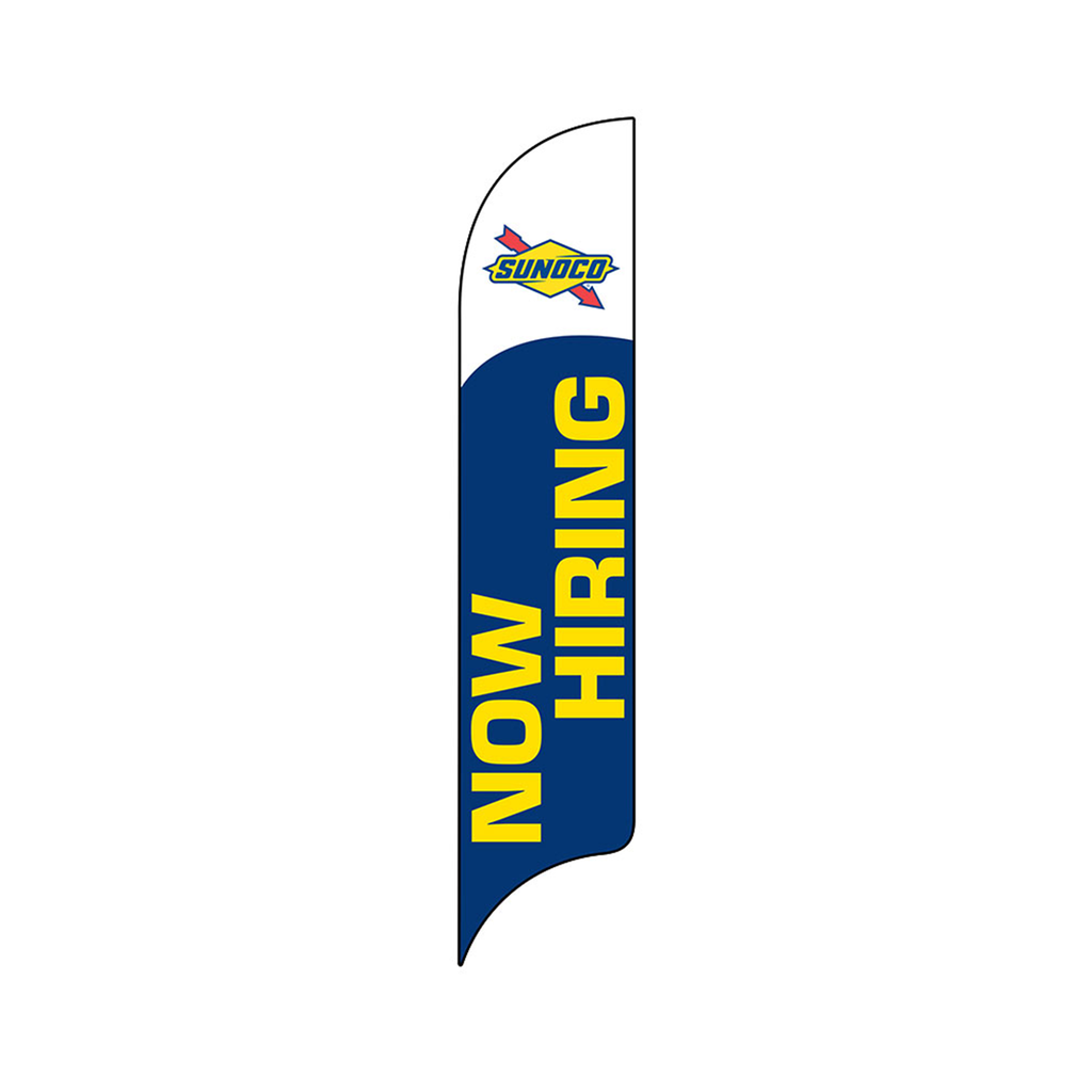 15' Sunoco Blue Now Hiring AdverSail Flag