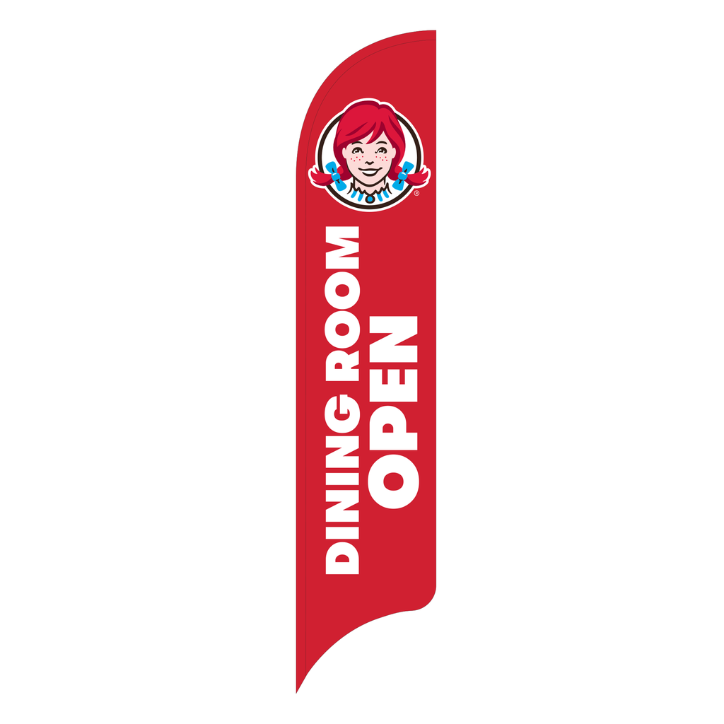 15' Wendy's Red Dining Room Open AdverSail Flag