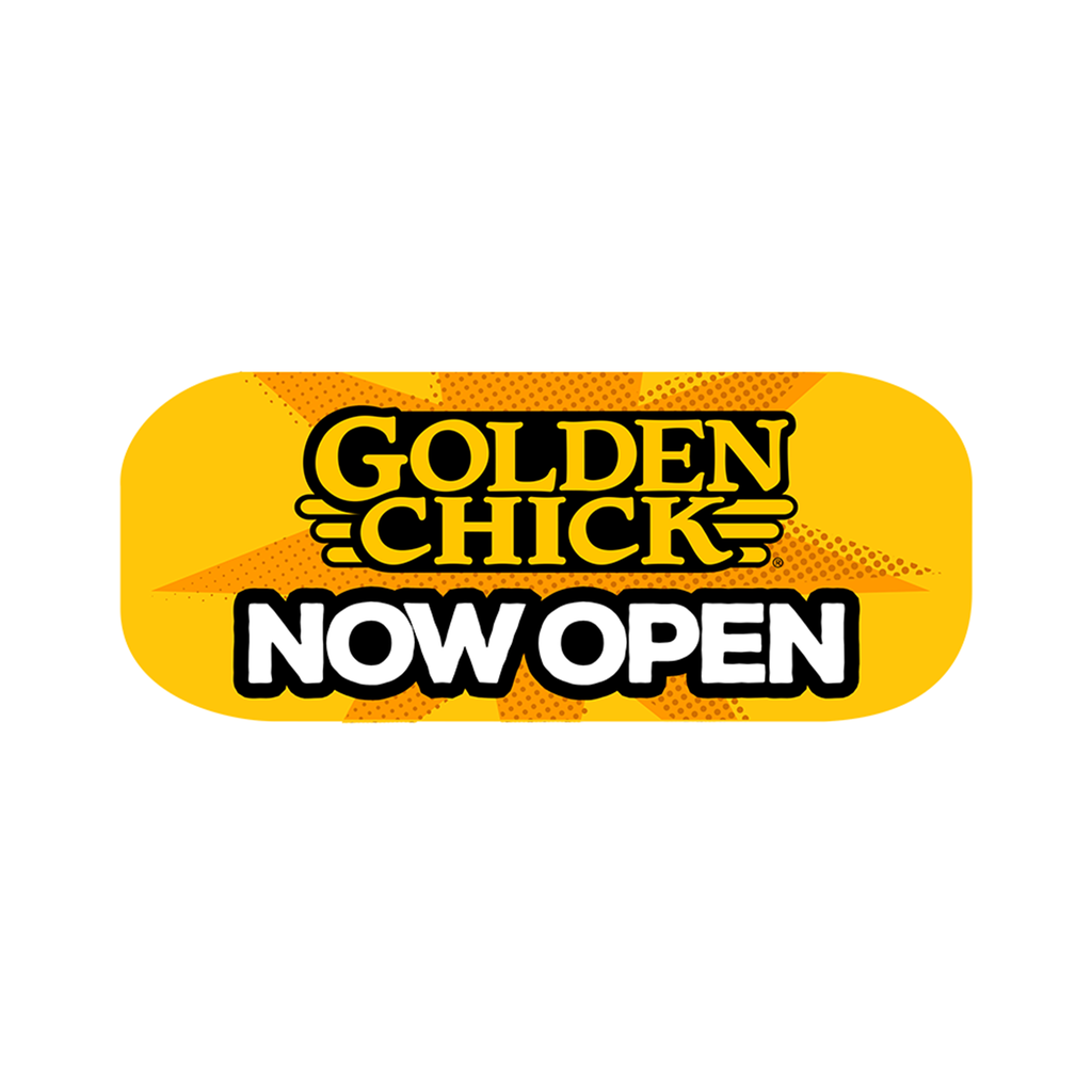 3' x 6' Golden Chick Yellow Now Open Shaker Sign