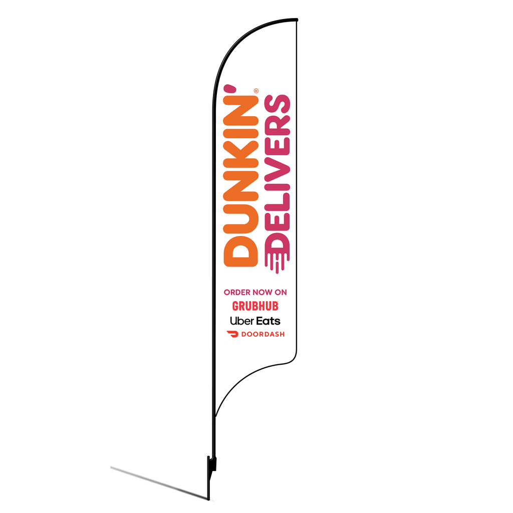 Kit for 15' Dunkin' Donuts Orange Delivers GrubHub, UberEats, DoorDash AdverSail 