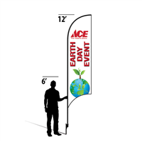 12' Ace Hardware White Earth Day Event AdverSail Flag