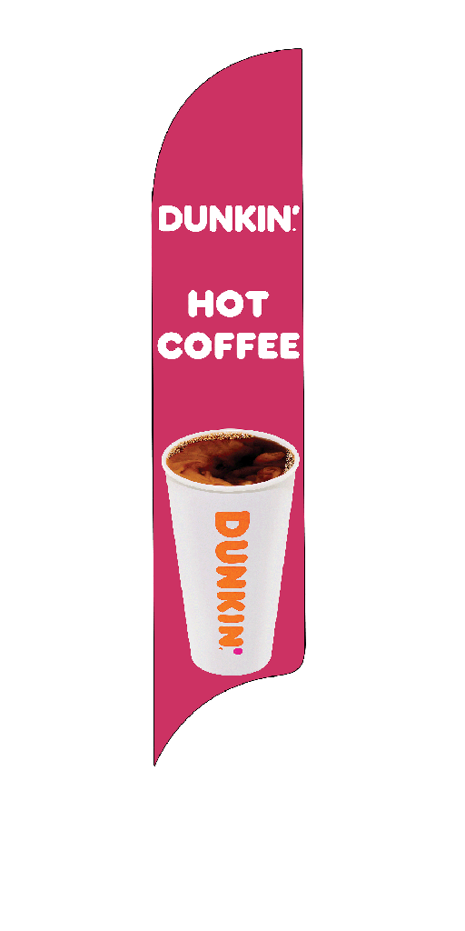 15' Dunkin' Donuts Pink Hot Coffee AdverSail Flag